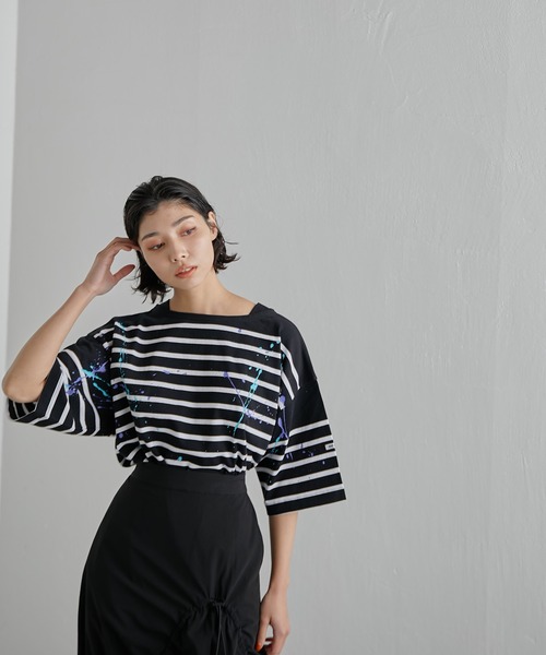 イアパピヨネ　モンケメル  ペイントボーダー 別注》【MONT KEMMEL(モン ケメル)】ペイントボーダーTシャツ（T