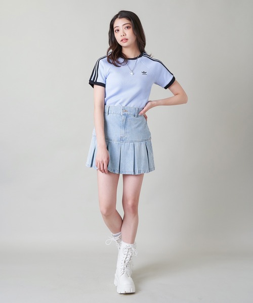 adidas(アディダス)の「【adidas / アディダス】スリーストライプス スリム半袖Tシャツ(Tシャツ/カットソー・レディース・ラベンダー/ブラウン/アイボリー・S)」の11枚目の写真