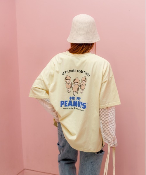 SpRay（スプレイ）の「ピーナッツプリントＴシャツ（Tシャツ/カットソー・レディース・オートミール/オフホワイト/ミント/ブラック/イエロー・FREE）」の21枚目の写真