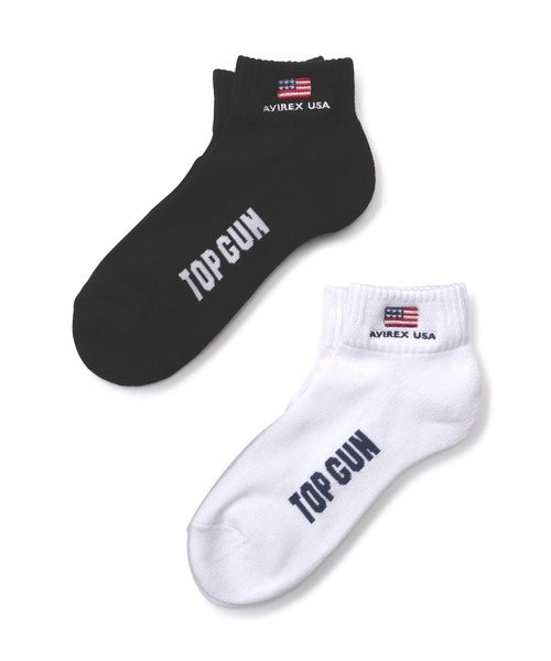 AVIREX(アヴィレックス)の「《直営店限定》TOP GUN LOW CREW SOCKS / トップガン ロウ クルー ソックス / AVIREX / アヴィレックス(ソックス/靴下・メンズ・ネイビー/ホワイト・F)」の1枚目の写真