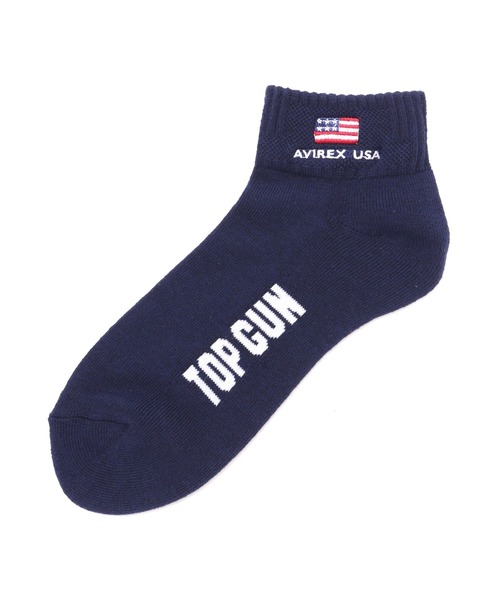 AVIREX(アヴィレックス)の「《直営店限定》TOP GUN LOW CREW SOCKS / トップガン ロウ クルー ソックス / AVIREX / アヴィレックス(ソックス/靴下・メンズ・ネイビー/ホワイト・F)」の4枚目の写真
