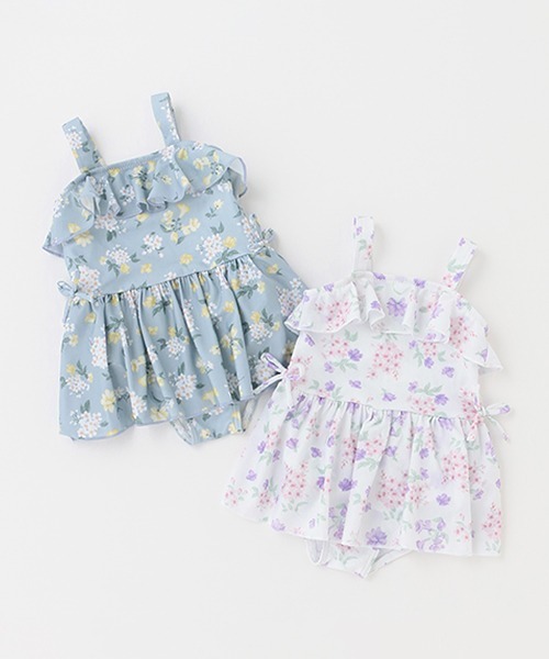 petit main（プティマイン）の「花柄ワンピース水着【SWIM】（水着・キッズ・オフホワイト/ブルーグレー・80ｃｍ/100cm/120cm/130cm/90cm/110cm）」の7枚目の写真