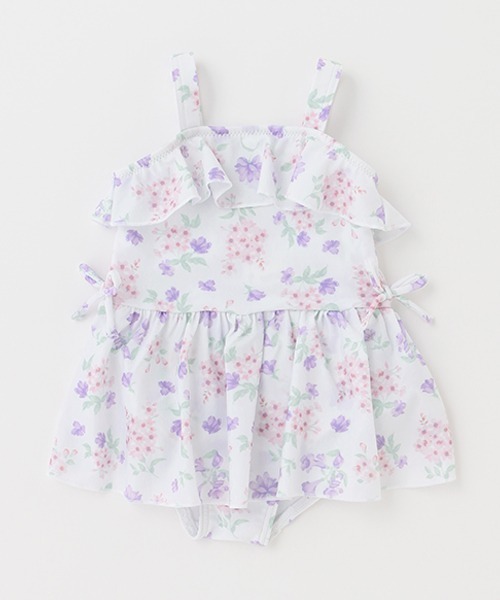 petit main（プティマイン）の「花柄ワンピース水着【SWIM】（水着・キッズ・オフホワイト/ブルーグレー・80ｃｍ/100cm/120cm/130cm/90cm/110cm）」の12枚目の写真