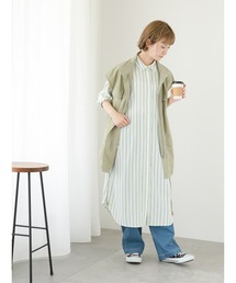 Samansa Mos2 blue | 【接触冷感】マルチスタイルシャツワンピース(ワンピース)