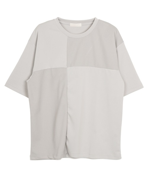 jiggys shop(ジギーズショップ)の「ポンチ×梨地 異素材切り替え Tシャツ(Tシャツ/カットソー・メンズ・オフホワイト/ライトグレー/ネイビー/ベージュ・LARGE/MEDIUM/X-LARGE)」の7枚目の写真