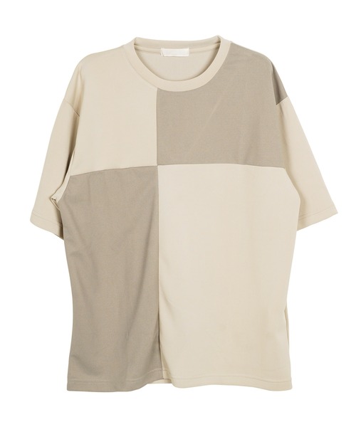 jiggys shop(ジギーズショップ)の「ポンチ×梨地 異素材切り替え Tシャツ(Tシャツ/カットソー・メンズ・オフホワイト/ライトグレー/ネイビー/ベージュ・LARGE/MEDIUM/X-LARGE)」の9枚目の写真