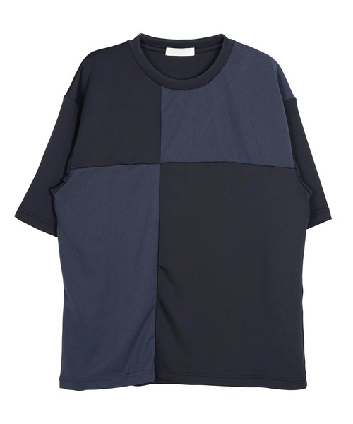 jiggys shop(ジギーズショップ)の「ポンチ×梨地 異素材切り替え Tシャツ(Tシャツ/カットソー・メンズ・オフホワイト/ライトグレー/ネイビー/ベージュ・LARGE/MEDIUM/X-LARGE)」の11枚目の写真