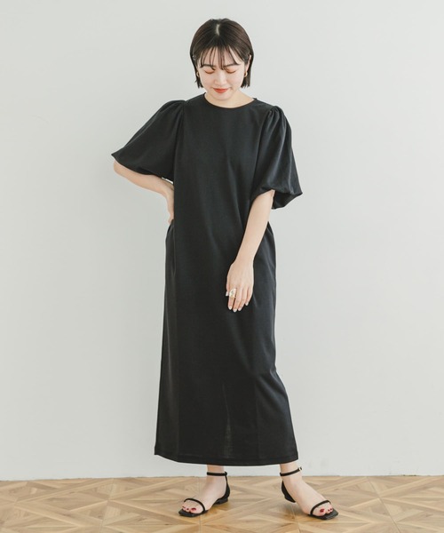 ITEMS URBANRESEARCH（アイテムズ アーバンリサーチ）の「『UR TECH』ソデボリュームワンピース（ワンピース・レディース・ブラック/グリーン・FREE）」の22枚目の写真