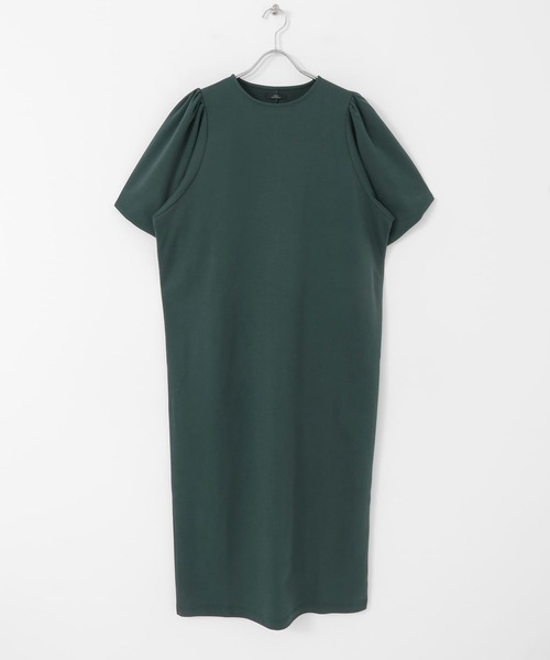 ITEMS URBANRESEARCH（アイテムズ アーバンリサーチ）の「『UR TECH』ソデボリュームワンピース（ワンピース・レディース・ブラック/グリーン・FREE）」の15枚目の写真