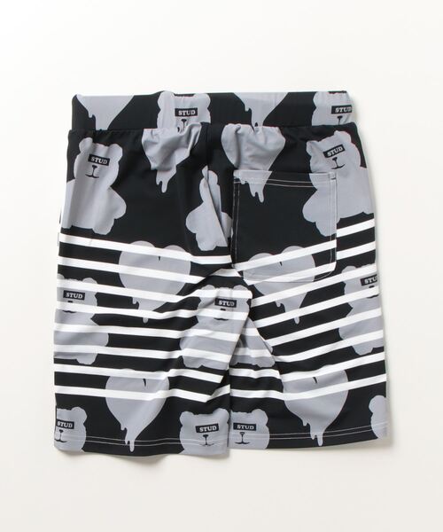STUD MUFFIN（スタッドマフィン）の「STUD MUFFIN/スタッドマフィン/ベアハートボーダー柄ストレッチナイロン ラッシュショートパンツ（ラッシュガード・メンズ・ブラック/ホワイト・3/2）」の14枚目の写真