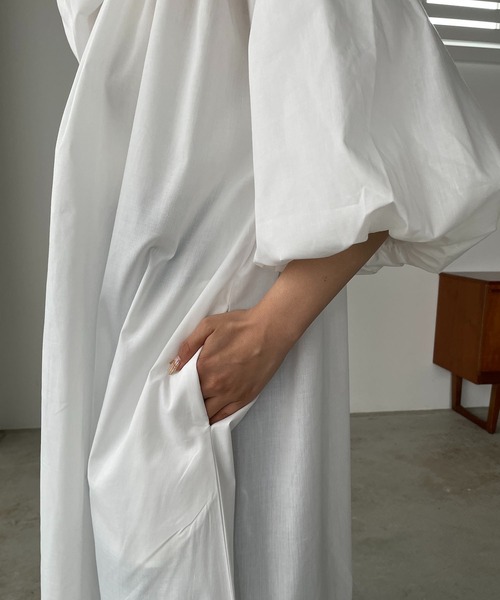 210nouve（トゥージュヌーブ）の「パールボタンギャザーワンピース（シャツワンピース・レディース・ブルー/ブラック/ホワイト・FREE）」の22枚目の写真