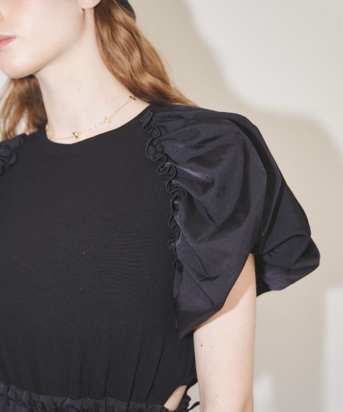 MIRO AMURETTE（ミロアミュレット）の「raglan volume onepiece/リブニットワンピース（ワンピース・レディース・ブラック・SMALL/MEDIUM）」の2枚目の写真