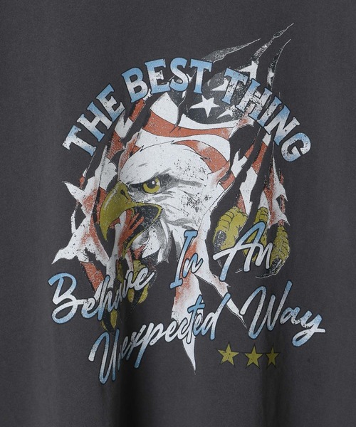 PBLIM（ページボーイリム）の「PBLIM/イーグルモチーフルーズT（Tシャツ/カットソー・レディース・オフホワイト/チャコールグレー/ブラウン・MEDIUM/LARGE）」の22枚目の写真