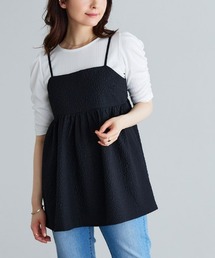 ランダムテレコギャザースリーブTシャツ