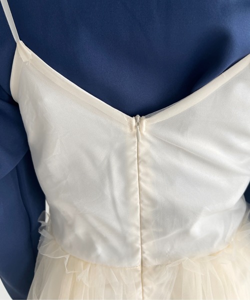 Loueme(ルエム)の「チュールティアードミニキャミワンピース(ワンピース・レディース・ブラック/アイボリー/グレー・FREE)」の7枚目の写真