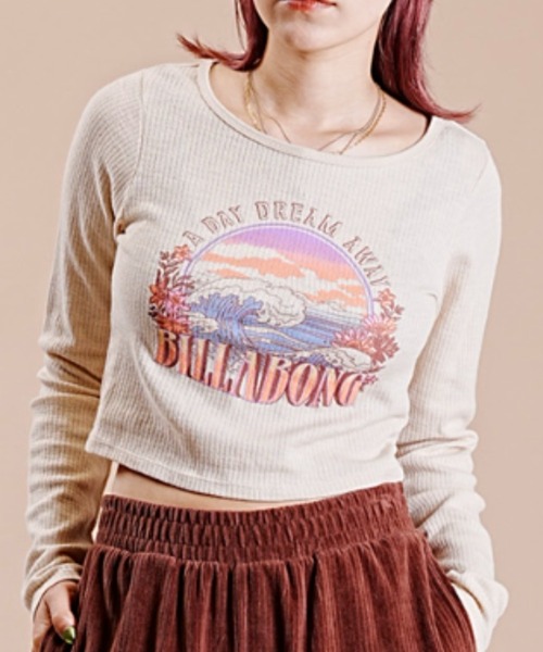 BILLABONG（ビラボン）の「BILLABONG/ビラボン ロンＴ ショート丈 ストレッチ素材 BD014-055（Tシャツ/カットソー・レディース・ホワイト/ブラック/ブルー・M/L）」の2枚目の写真