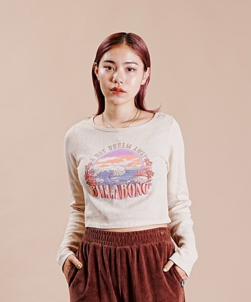 BILLABONG（ビラボン）の「BILLABONG/ビラボン ロンＴ ショート丈 ストレッチ素材 BD014-055（Tシャツ/カットソー・レディース・ホワイト/ブラック/ブルー・M/L）」の10枚目の写真