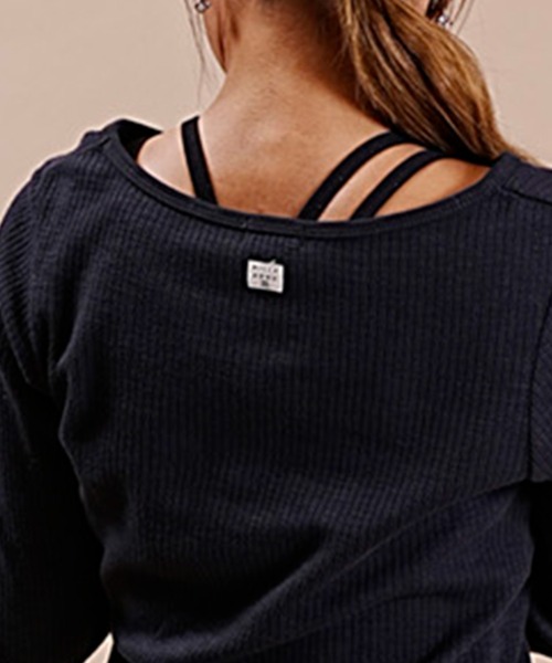 BILLABONG（ビラボン）の「BILLABONG/ビラボン ロンＴ ショート丈 ストレッチ素材 BD014-055（Tシャツ/カットソー・レディース・ホワイト/ブラック/ブルー・M/L）」の7枚目の写真