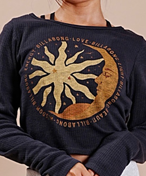 BILLABONG（ビラボン）の「BILLABONG/ビラボン ロンＴ ショート丈 ストレッチ素材 BD014-055（Tシャツ/カットソー・レディース・ホワイト/ブラック/ブルー・M/L）」の6枚目の写真
