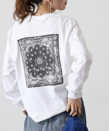 MODISH GAZE バンダナ プリント ロンT 天竺 ピグメント加工 長袖