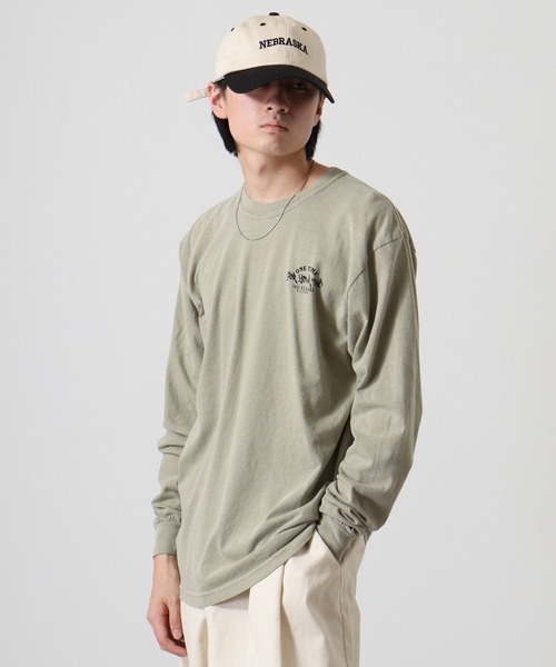 MODISH GAZE（モディシュガゼ）の「MODISH GAZE バンダナ プリント ロンT 天竺 ピグメント加工 長袖（Tシャツ/カットソー・メンズ・ブラック/ホワイト/カーキ/オフホワイト/バーガンディー・M/XL/L）」の17枚目の写真