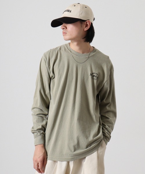 MODISH GAZE（モディシュガゼ）の「MODISH GAZE バンダナ プリント ロンT 天竺 ピグメント加工 長袖（Tシャツ/カットソー・メンズ・ブラック/ホワイト/カーキ/オフホワイト/バーガンディー・M/XL/L）」の16枚目の写真