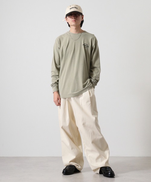 MODISH GAZE（モディシュガゼ）の「MODISH GAZE バンダナ プリント ロンT 天竺 ピグメント加工 長袖（Tシャツ/カットソー・メンズ・ブラック/ホワイト/カーキ/オフホワイト/バーガンディー・M/XL/L）」の19枚目の写真