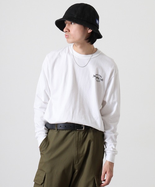 MODISH GAZE（モディシュガゼ）の「MODISH GAZE バンダナ プリント ロンT 天竺 ピグメント加工 長袖（Tシャツ/カットソー・メンズ・ブラック/ホワイト/カーキ/オフホワイト/バーガンディー・M/XL/L）」の6枚目の写真