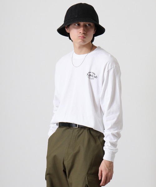 MODISH GAZE（モディシュガゼ）の「MODISH GAZE バンダナ プリント ロンT 天竺 ピグメント加工 長袖（Tシャツ/カットソー・メンズ・ブラック/ホワイト/カーキ/オフホワイト/バーガンディー・M/XL/L）」の7枚目の写真
