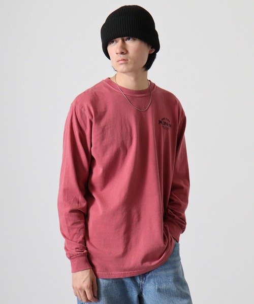 MODISH GAZE（モディシュガゼ）の「MODISH GAZE バンダナ プリント ロンT 天竺 ピグメント加工 長袖（Tシャツ/カットソー・メンズ・ブラック/ホワイト/カーキ/オフホワイト/バーガンディー・M/XL/L）」の22枚目の写真
