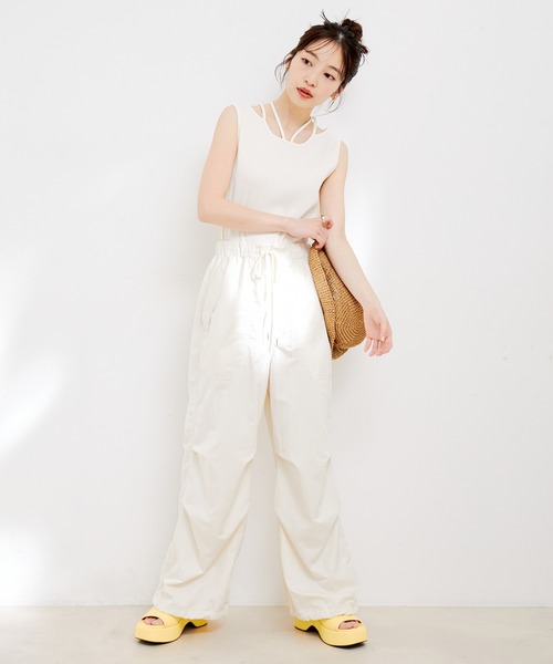 VIS（ビス）の「ネックストラップテレコリブタンクトップ（タンクトップ・レディース・オフホワイト/ブラウン系その他/ブルー系その他4・FREE）」の18枚目の写真