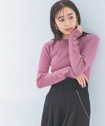 mysty woman | 袖ボタンタートルニット 972192(ニット/セーター)