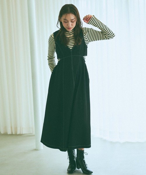 mysty woman（ミスティウーマン）の「袖ボタンタートルニット 972192（ニット/セーター・レディース・オフホワイト/モカ/ホワイト系その他/ブラック/ピンク/ブラック系その他/ブルー・FREE）」の13枚目の写真