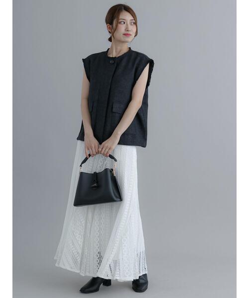 Te chichi（テチチ）の「イレギュラー切替レースロングスカート  