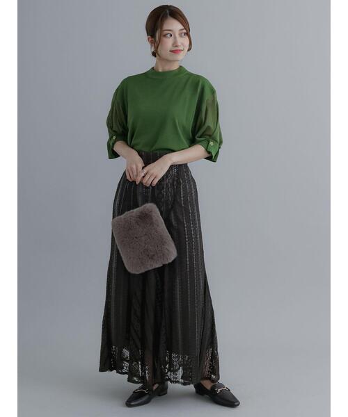 Te chichi（テチチ）の「イレギュラー切替レースロングスカート  