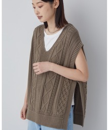 human woman | ◆ケーブル編みニットベスト(ベスト)