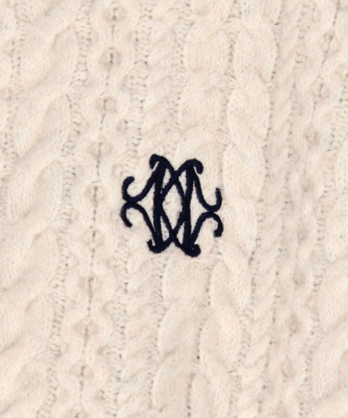 179/WG(イチナナキュウダブルジー)の「ロゴ刺繍入りケーブルニットショートカーディガン(カーディガン/ボレロ・レディース・グレー/オフホワイト/グリーン・FREE)」の13枚目の写真