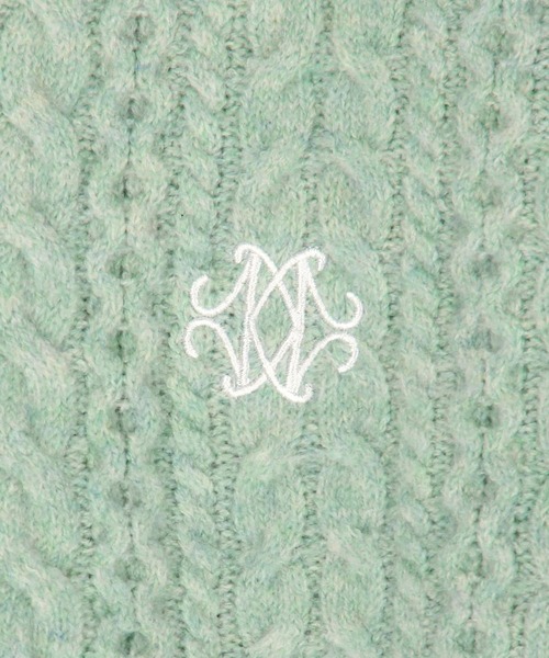 179/WG(イチナナキュウダブルジー)の「ロゴ刺繍入りケーブルニットショートカーディガン(カーディガン/ボレロ・レディース・グレー/オフホワイト/グリーン・FREE)」の14枚目の写真