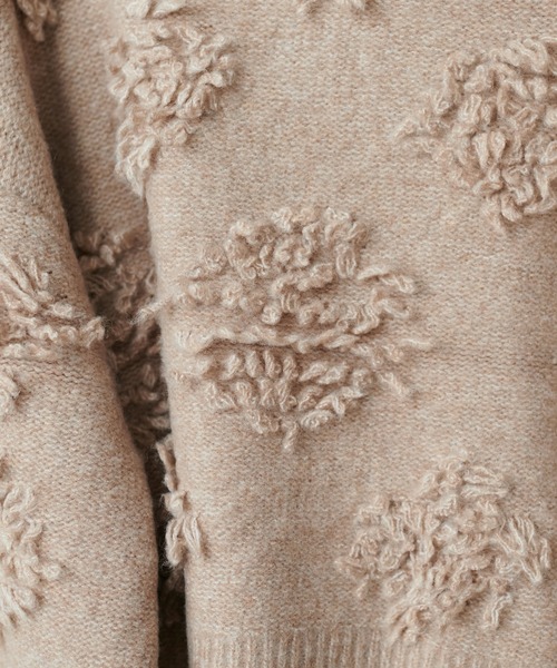natural couture(ナチュラルクチュール)の「もしゃもしゃフラワーライクショートニット(ニット/セーター・レディース・モカ/ピンク/オレンジ/ブルー/オフホワイト・FREE)」の15枚目の写真
