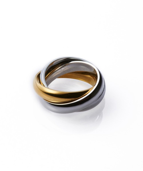 CENE（セネ）の「【CENE】セネ/トリプルウェブリング（リング・レディース・シルバー/ゴールド系その他/ゴールド・#13/#11/#9/#15/#7）」の4枚目の写真