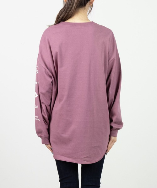 Dickies(ディッキーズ)の「Dickies ディッキーズ 長袖ロングTシャツ(Tシャツ/カットソー・レディース・オートミール/ライトグレー/ブラック/ピンク・フリー)」の9枚目の写真