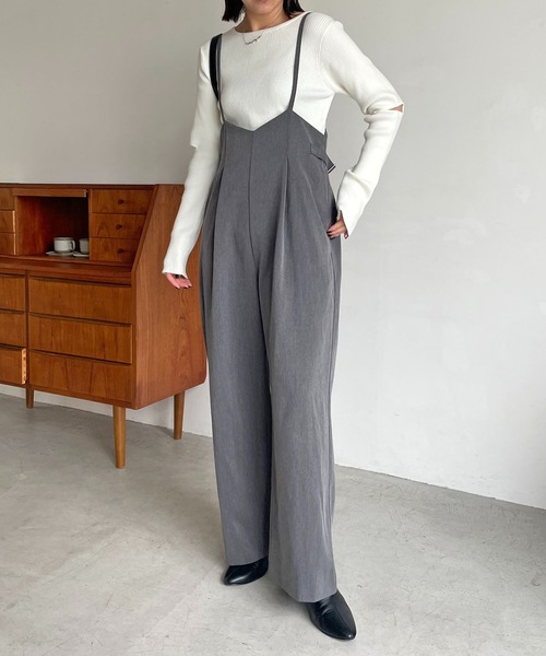 CAPRICIEUX LE'MAGE(カプリシューレマージュ)の「サスペンダーパンツ(サロペット/オーバーオール・レディース・グレー/ホワイト系その他/ブラック・38/36)」の11枚目の写真