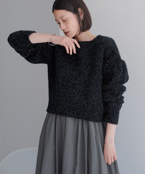 LOWRYS FARM シンプルニット M LOWRYS FARM（ローリーズファーム）の「ラメボリュームプルオーバーLS