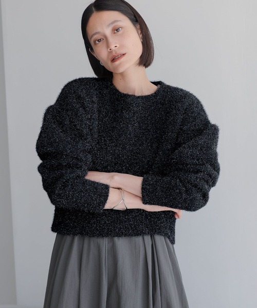 LOWRYS FARM(ローリーズファーム)の「ラメボリュームプルオーバーLS 973820(ニット/セーター・レディース・ピンク/ブラック/グレー・FREE)」の7枚目の写真