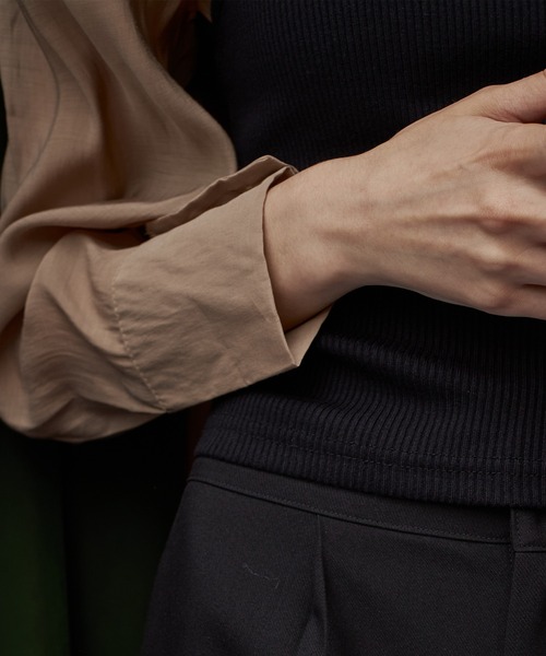 casane（カサネ）の「フロントホールカラーブラウス（シャツ/ブラウス・レディース・ブラック/ベージュ・FREE）」の13枚目の写真