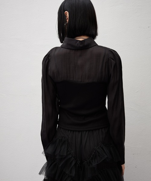 casane（カサネ）の「フロントホールカラーブラウス（シャツ/ブラウス・レディース・ブラック/ベージュ・FREE）」の19枚目の写真