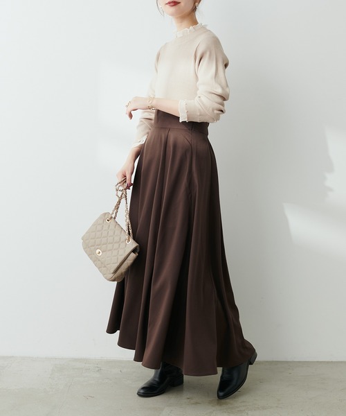 natural couture(ナチュラルクチュール)の「ハイウエストサーキュラースカート(スカート・レディース・その他2/ボルドー/ブラウン/その他1/スミクロ・LARGE/MEDIUM)」の22枚目の写真