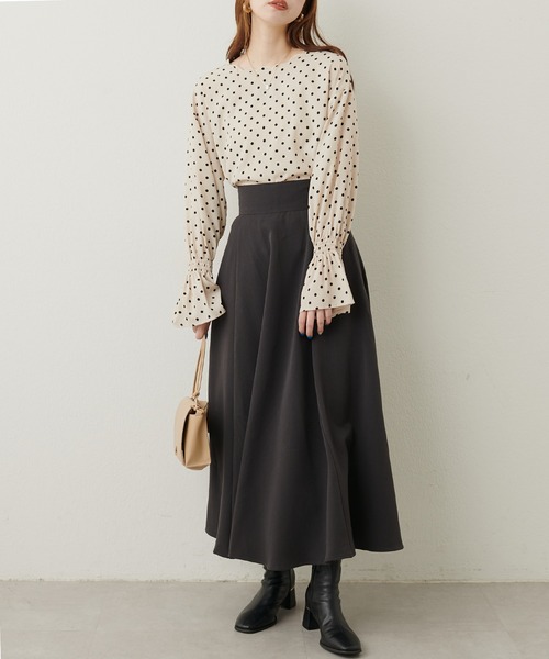 natural couture(ナチュラルクチュール)の「ハイウエストサーキュラースカート(スカート・レディース・その他2/ボルドー/ブラウン/その他1/スミクロ・LARGE/MEDIUM)」の9枚目の写真
