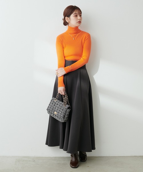natural couture(ナチュラルクチュール)の「ハイウエストサーキュラースカート(スカート・レディース・その他2/ボルドー/ブラウン/その他1/スミクロ・LARGE/MEDIUM)」の14枚目の写真