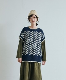 NARU FACTORY | リシェス 小鳥柄 ニットベスト(ベスト)